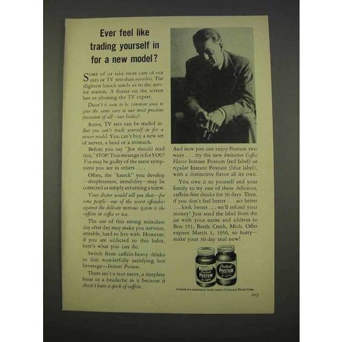 1955 Postum Drink Ad - Feel Like Trading Yourself In?