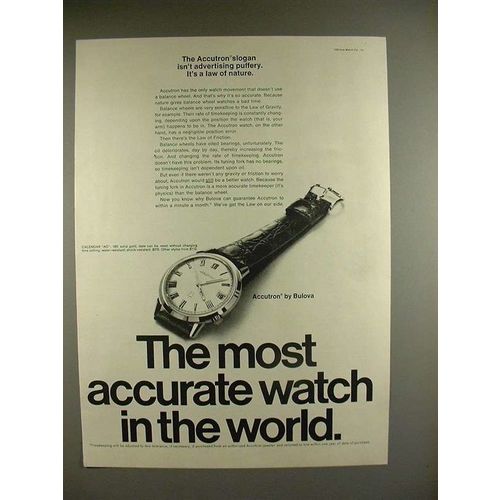 1969 Bulova Accutron Calendar AD Watch Ad - Accurate