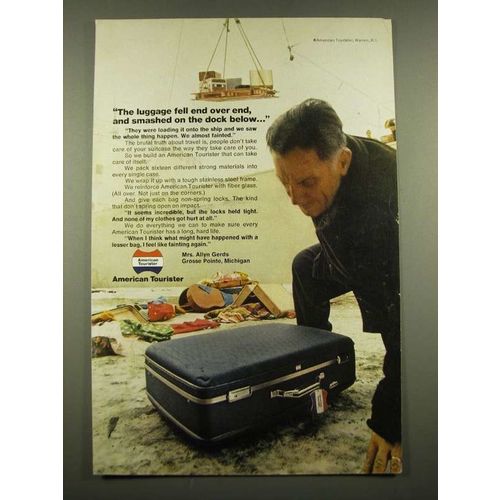 1969 American Tourister Luggage Ad - Smashed on the Dock Below