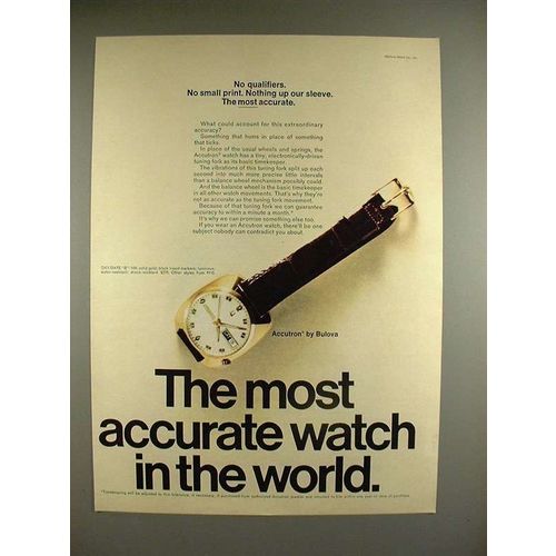 1969 Bulova Accutron Day/Date B Watch Ad - Accurate