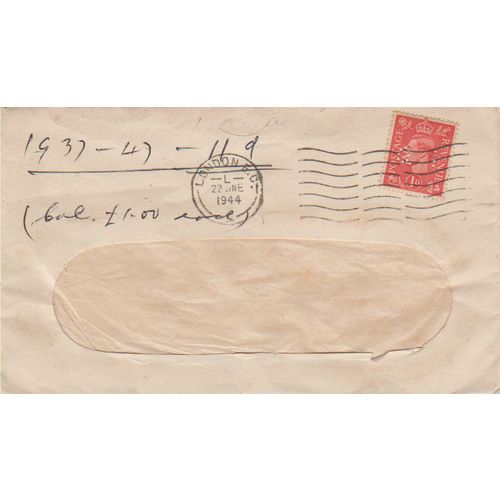GB 1944 Wartime cover with account calculations see others