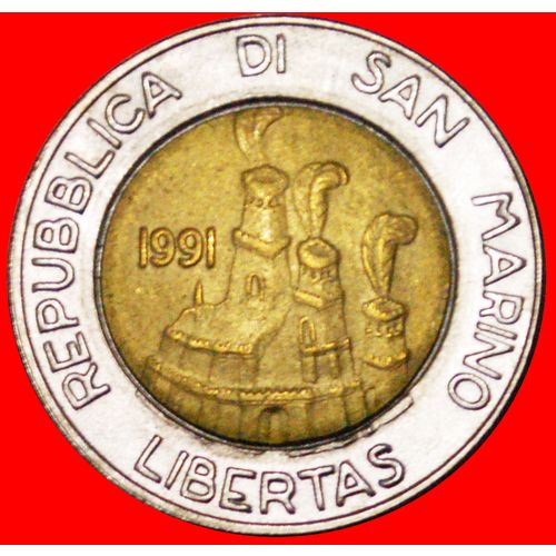 BI-METALLIC: SAN MARINO ★ 500 LIRE 1944 1991 UNC! LOW START ★ NO RESERVE!