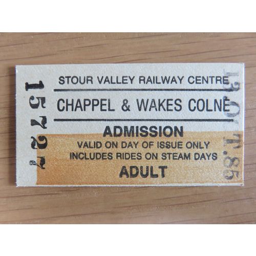 Stour Valley Railway Chappel Wakes & Colne Adult Ticket 1985