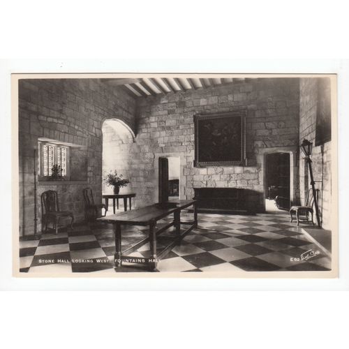 Stone Hall looking West Fountains Hall Yorkshire Walter Scott Postcard E82