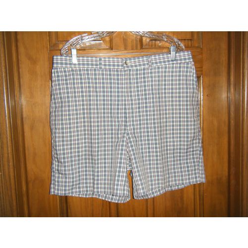 Men's Haggar Flat Front Plaid Shorts - Size 38