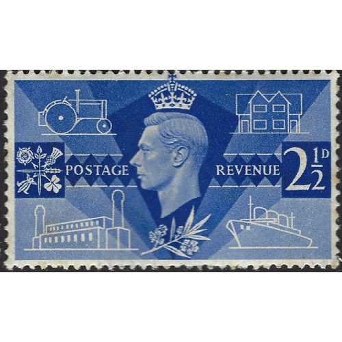 GB, George VI, Peace and Industry, blue 1946, 2½d