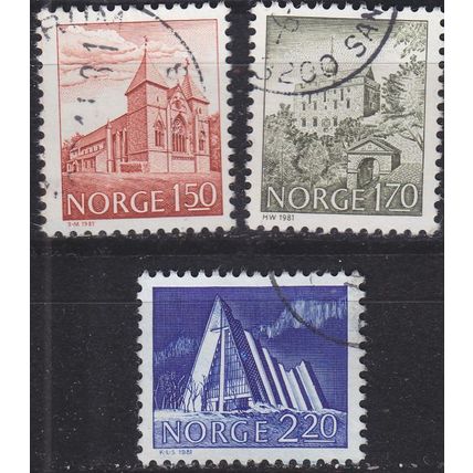 NORWEGEN NORWAY [1981] MiNr 0831-33 ( O/used ) Bauwerke