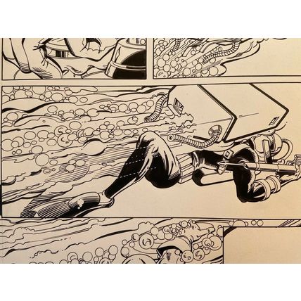 Captain America #46 p9 (2001) Jurgens/Layton Cap Undersea Battle