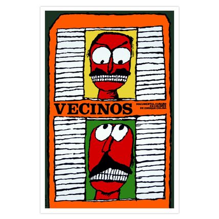 Movie Poster decor for film.NEIGHBORS.Funny room art film.Colorful VECINOS