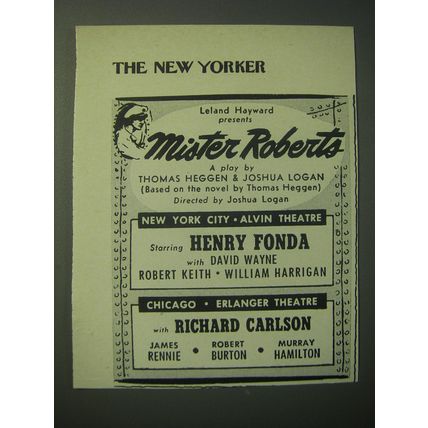 1948 Mister Roberts Play Ad - Leland Hayward presents Mister Roberts