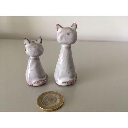 CAT ORNAMENTS - 2 X LILAC CATS