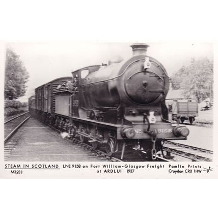 Scottish Steam Train Fort William Glasgow Freight Ardlui Station Postcard