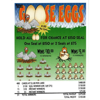 Pull Tabs break-open Tickets GOOSE EGGS