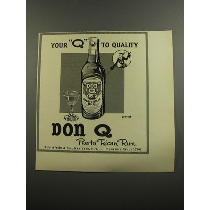 1952 Don Q Puerto Rican Rum Ad - Your Q to Quality