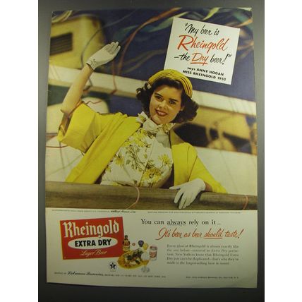 1952 Rheingold Beer Advertisement - My beer is Rheingold