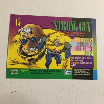 1993 Strong Guy Super Heroes Marvel Comics Trading Card
