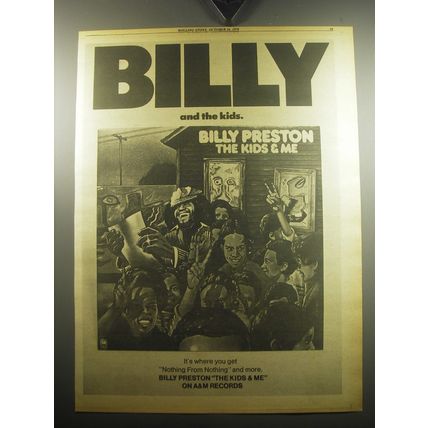1974 Billy Preston The Kids & Me Album Ad - Billy and the Kids