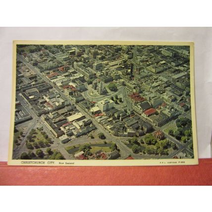 aerial view, CHRISTCHURCH CITY, NEW ZEALAND used postcard 1973 /