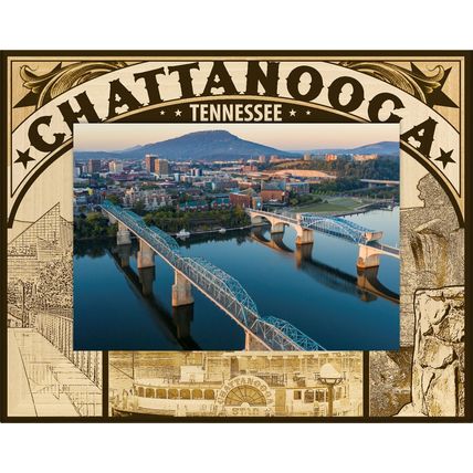 Chattanooga Tennessee Laser Engraved Wood Picture Frame Landscape (4 x 6)
