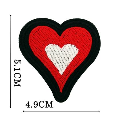 Heart Iron On Patch Bright Design Motif Decoration Sew Contrast Love Badge P396