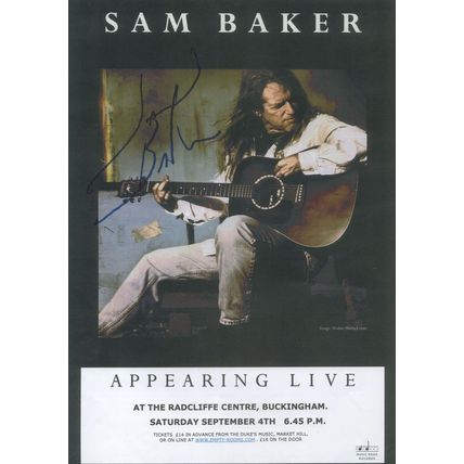 Sam Baker American Folk Musician Large Hand Signed Live Picture