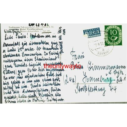 Todomoos, (Schwartzwald), Hotel Weidberghaus, Germany, RP Postcard