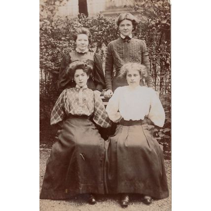 Posh Group Of London Ladies Old Fashion Real Photo Postcard