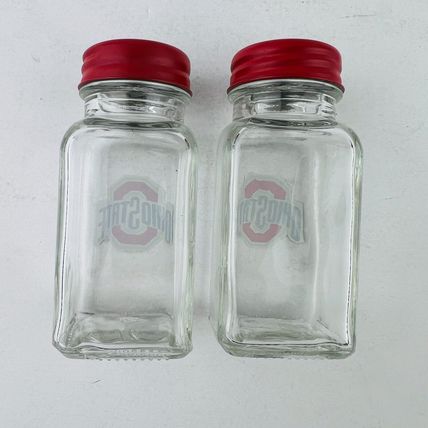 Ohio State University Buckeyes Diner Style Salt & Pepper Shakers Vintage 50s
