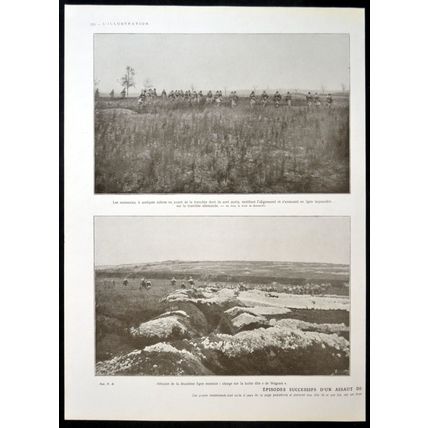 COLONIAL INFANTRY ASSAULT IN CHAMPAGNE 1915 FRANCE WORLD WAR I PRINT
