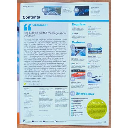 ROYAL AERONAUTICAL SOCIETY MAGAZINE, AEROSPACE: issue June 2018