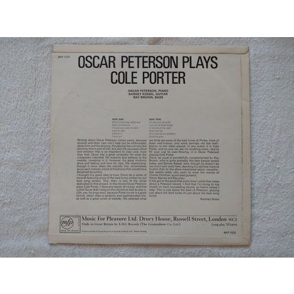 OSCAR PETERSON – PLAYS COLE PORTER - 12" ALBUM