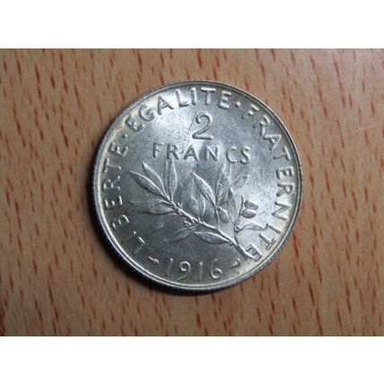 France Republic 1916 2 Franc Coin (HIGH GRADE)