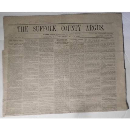 The Suffolk County Argus, 1890 - Lynching, murders, oil rich colored woman, etc.