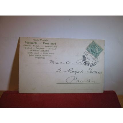 LOVERS, ROMANCE used antique postcard 1904 pm =