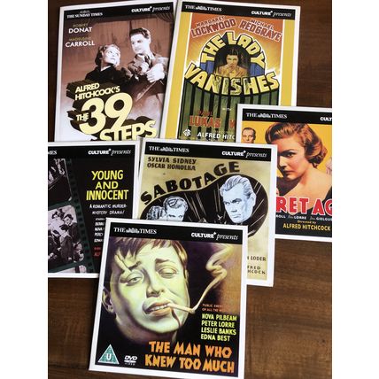 6 CLASSIC ALFRED HITCHCOCK FILMS ON 6 DVDS. NEW & UNPLAYED.