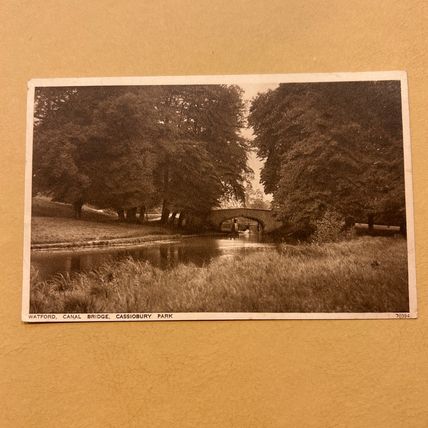 Watford by the Canal Bridge Cassiobury Park Postcard Photochrom 70394 UNUSED