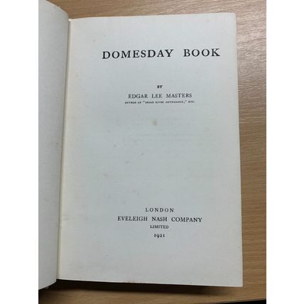 1921 1ST EDITION "DOMESDAY BOOK" EDGAR LEE MASTERS POETRY ANTIQUE BOOK (P4)