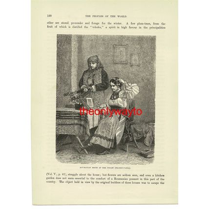 Romanian Bride At Her Toilet, Transylvania, Book Illustration (Print), c1880