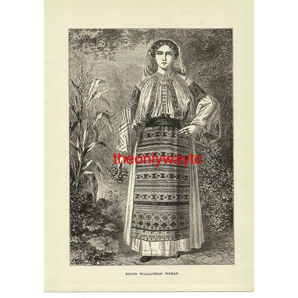 Young Wallachian Woman, Romania, Book Illustration (Print), c1880