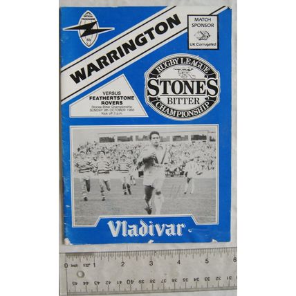 1988 programme Warrington v. Featherstone Rovers