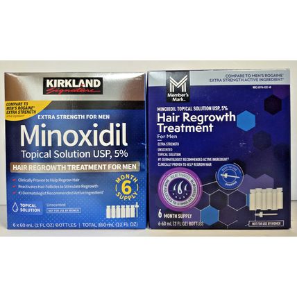 Kirkland & Member's Mark Minoxidil Topical Solution USP 5% Hair Treatment Bundle