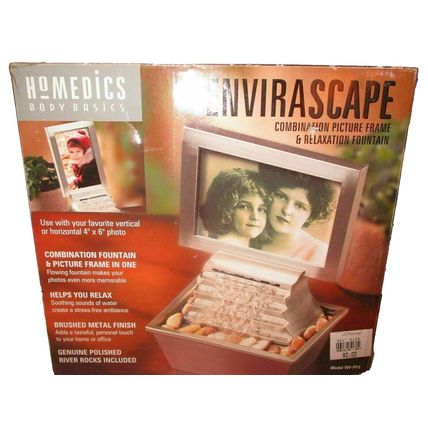 Homedics Envirascape Combination Picture Frame & Relaxation Fountain 4"x6" Photo