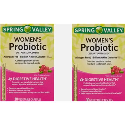 2PK Spring Valley Women's Probiotic Capsules 1 Billion CFU 30ct EACH 11/25