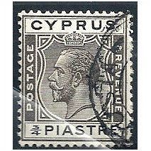 Cyprus 1925 SG119 3/4pi Blackish Black & Black Fine Used. .