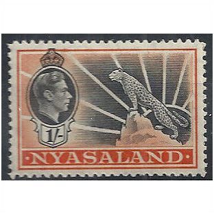 Nyasaland 1938 SG138 1/- Black & Orange Mounted Mint . . .