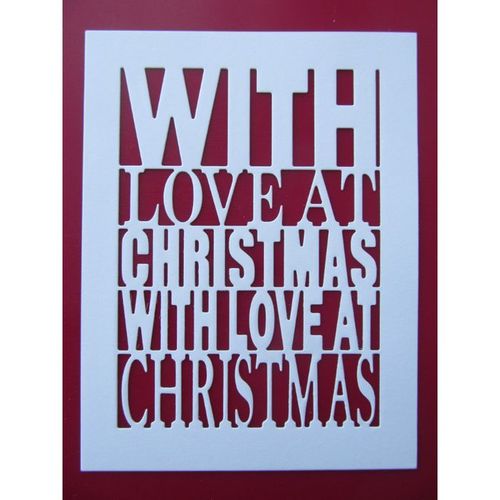 4 x Tattered Lace Die Cuts With Love At Christmas Plaque