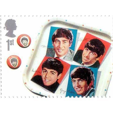 GB 2007 Beatles Album Covers 1st Tea Tray Badges Unmounted Mint NHM stamp
