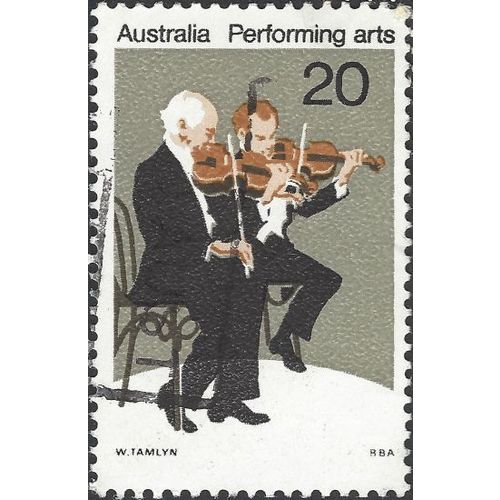 AUSTRALIA, MUSIC, Two Violinists, grey 1977, 20c