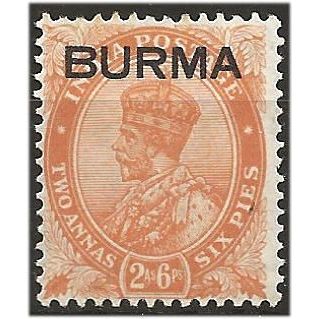 Burma 1937 SG6 2 1/2a Orange Mounted Mint . .. .