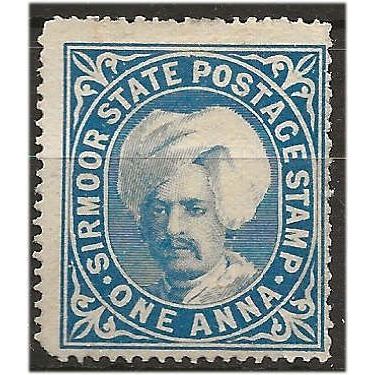 Sirmoor (IFS) 1885 SG8 1a Bright Blue Mounted Mint ...
